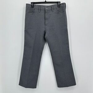 Vintage Wrangler Dress Pants Mens Size 38 Gray Straight Leg Western Cowboy Posty